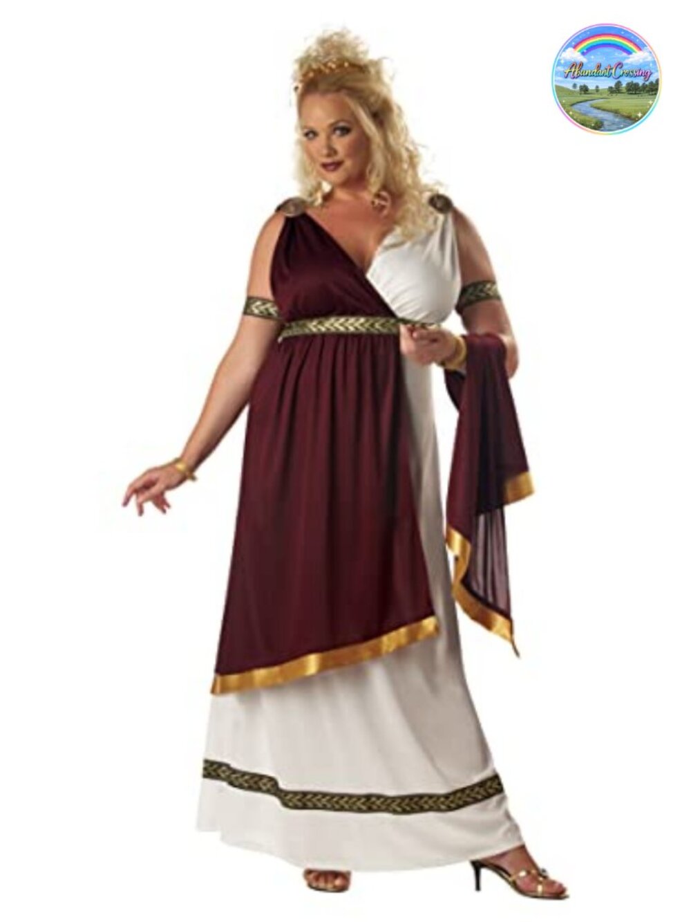 Plus Size Roman Empress Costume Shirt Vest Belts Boot Covers Adult